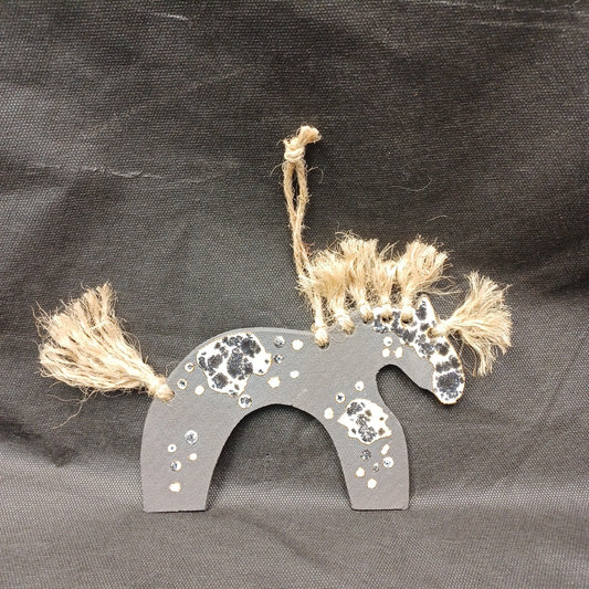 Medium Horse Black with White and Black Spots