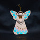 White Lace Angel With Turquoise, Pink and Gold Accents