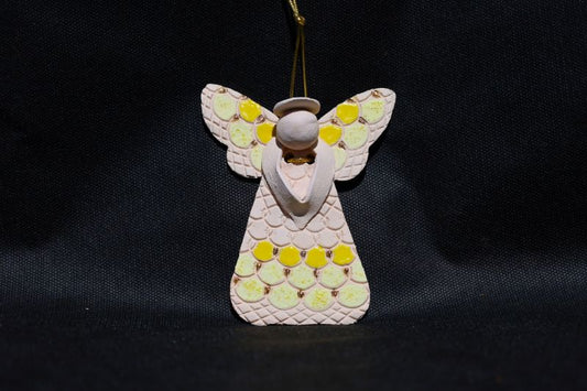White Lace Angel With Yellow and Genuine Gold